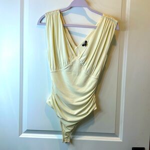 Express Body Contour sleeveless blouse top shirred stretch bodtsuit